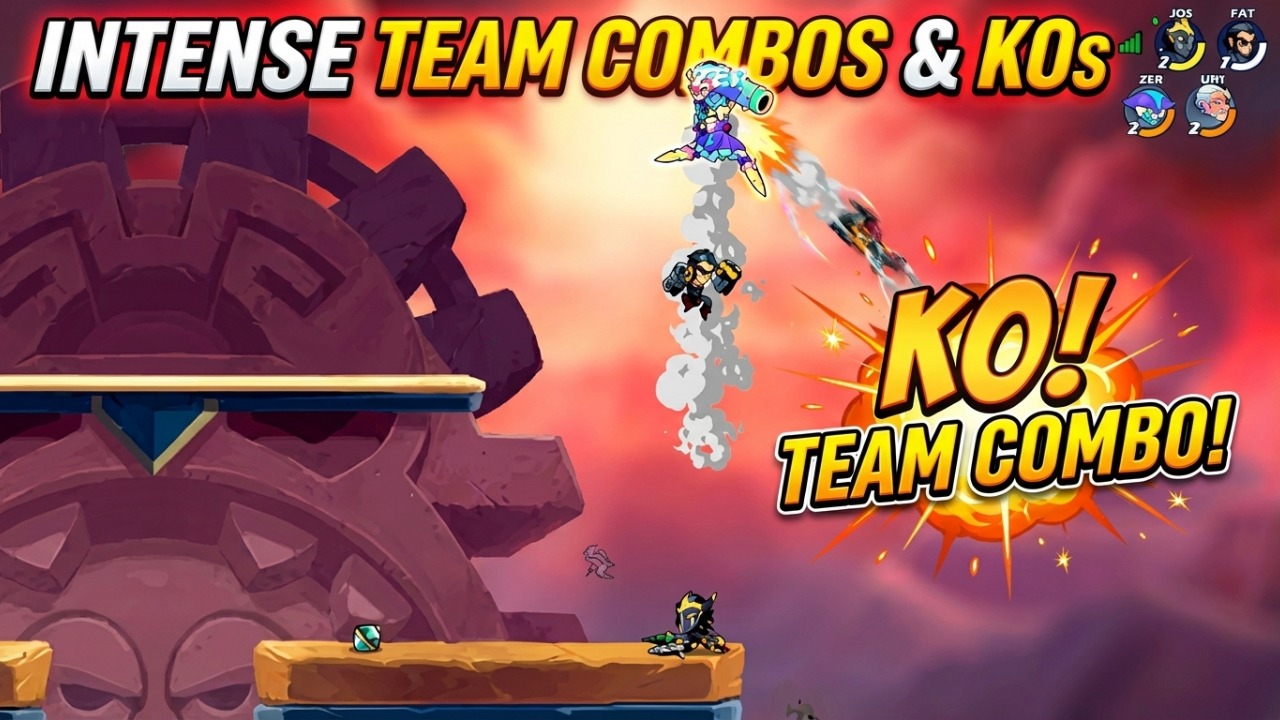 Intense Team Combos and KOs in Brawlhalla