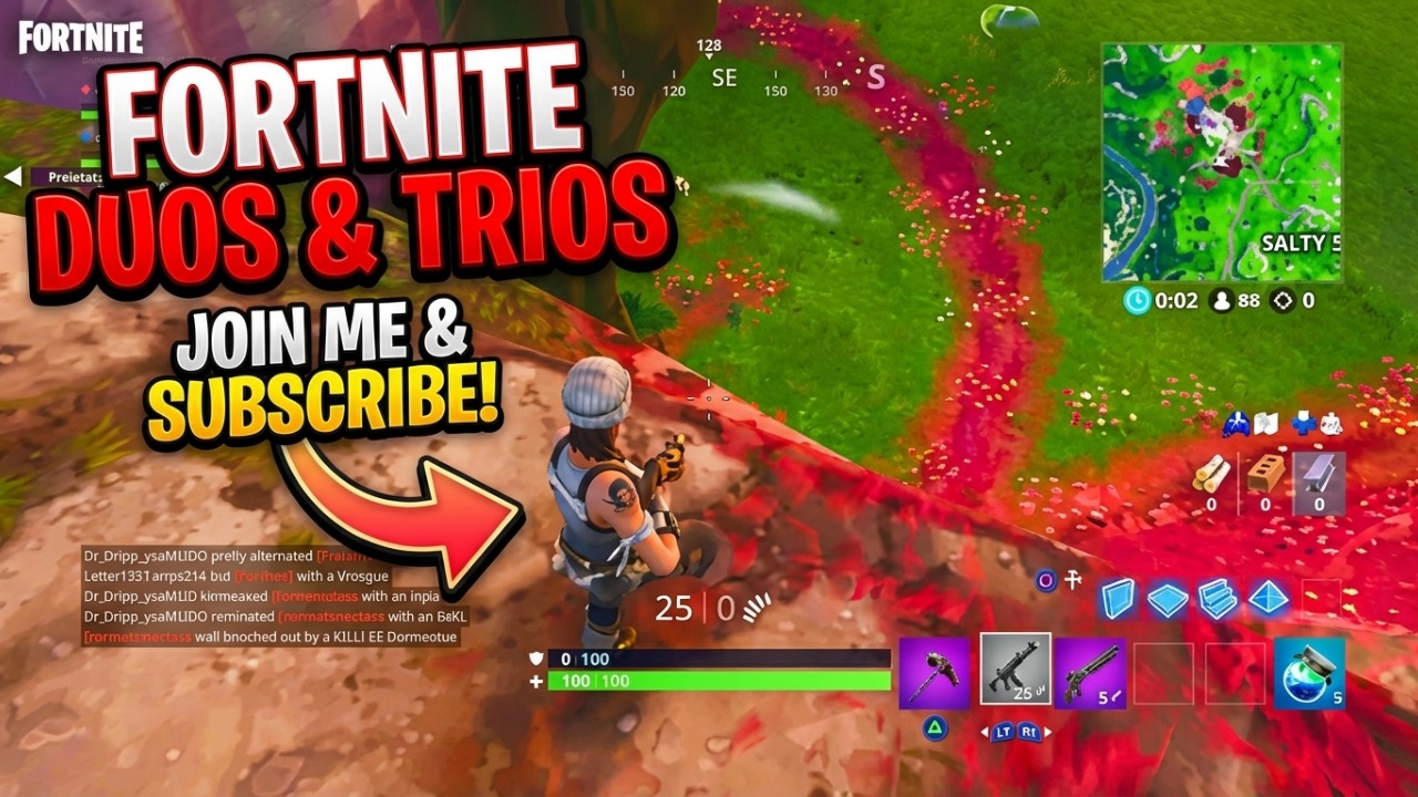 Fortnite trios,duos - Join Me and subscribe!
