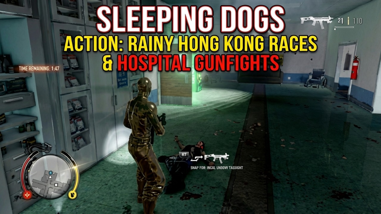 Sleeping Dogs Action: Rainy Hong Kong Races & Hospital Gunfights
