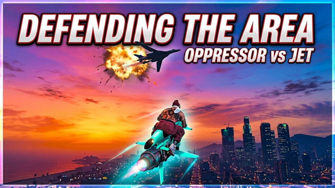 Grand Theft Auto Online - Defending the area with an oppressor