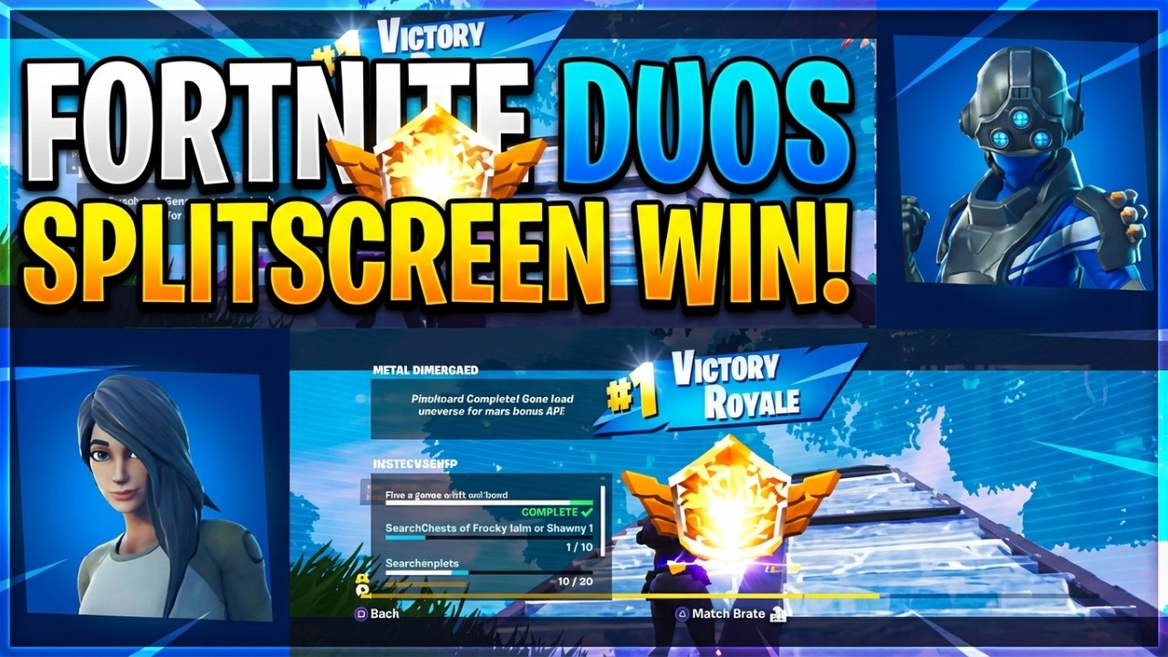Fortnite Duos - Splitscreen win!