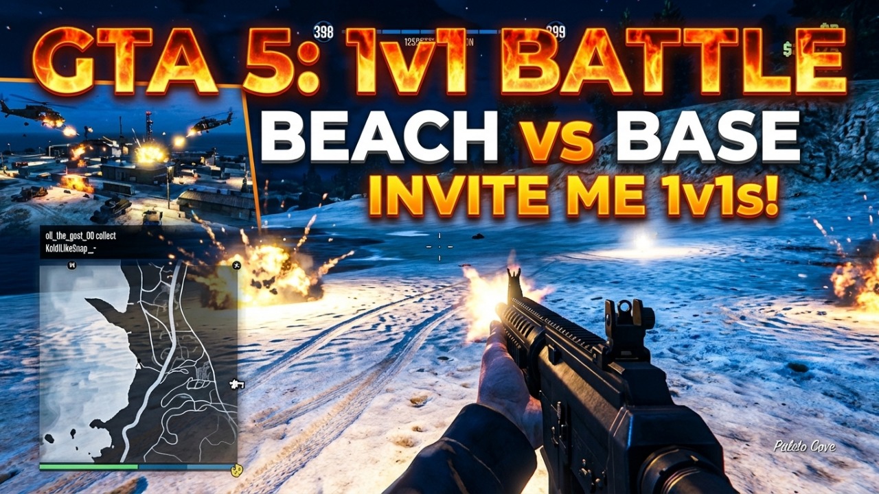 GTA 5 - 1v1 Beach or 1v1 Base invite me 1v1s