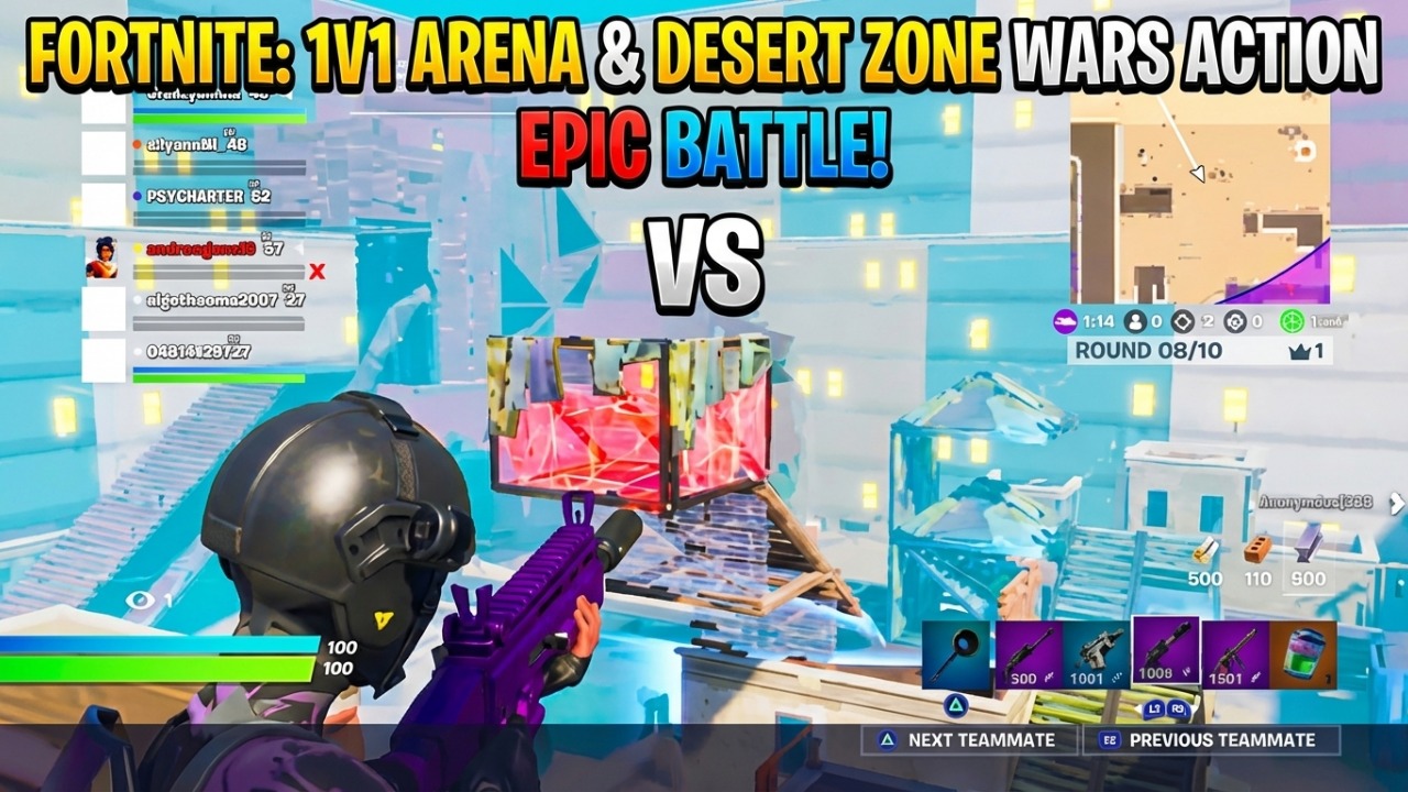 Fortnite Creative: 1v1 Arena & Desert Zone Wars Action